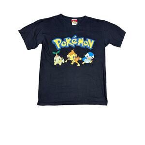 Pokemon 2007 Giant Tag Size Small Nintendo Black Short Sleeve Shirt Graphic